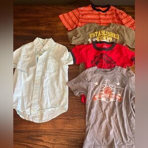 5 Children’s Place Boys Size 4/4t Buttonup & 4 T-Shirts
